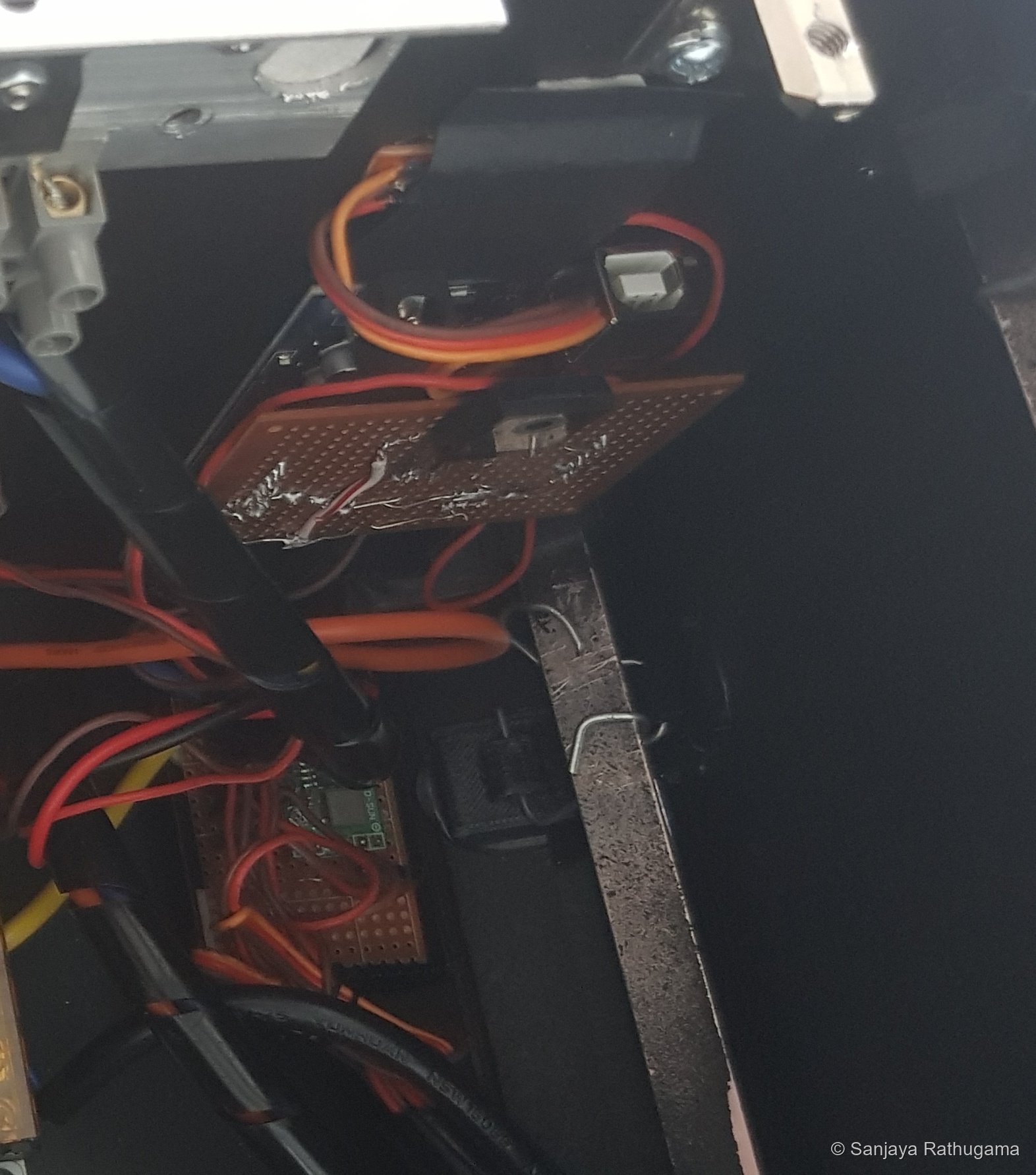 Closer view of the custom controlling electronics