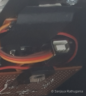 IR receiver behind its black cover
